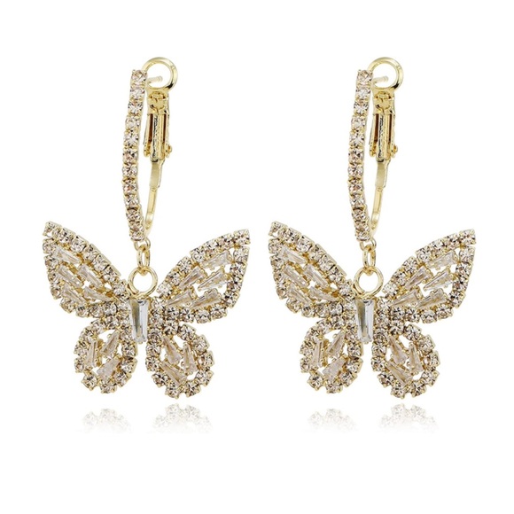 Fine Jewelry Jewelry - 14k Butterfly Baguette Earrings